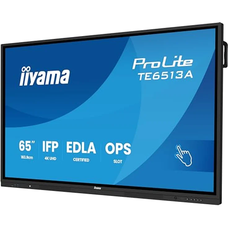 iiyama Prolite TE6513A-B1AG 163.9cm 64.5" IPS LED Large Format Display 4K UHD 40 Touchpunkte PureTouch-IR⁺ HDMI DP USB-C USB3.2 RS-232c RJ45 HDMI-Out 7H OPS WiFi Android 14 OS iiControl NFC AntiGlare, Schwarz – Bild 3