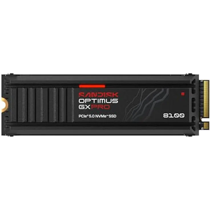 SanDisk Optimus GX PRO 8100 PCIe Gen 5 NVMe SSD mit Kühlkörper, 1 TB, bis zu 14.900/11.000 MB/s sequentielle Lese-/Schreibgeschwindigkeiten, TLC 3D CBA NAND