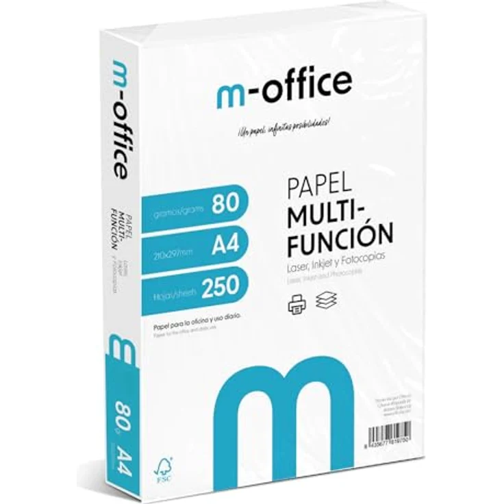 OFITURIA A4-Papier, 80 g, Packung mit 250 Blatt, Multifunktionspapier für Inkjet- und Laserdrucker, FSC-zertifiziert, 210 x 297 mm – Bild 1