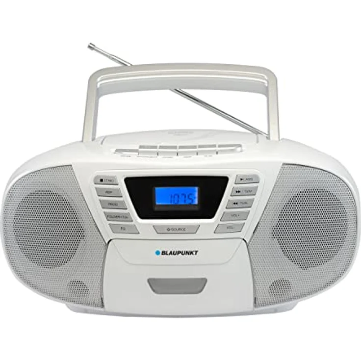 Blaupunkt B 120 WH tragbarer Kinder CD Player mit Bluetooth | Kassettenrekorder Kinder | Hörbuch Funktion | CD-Player mit USB | kleines CD-Radio | Aux In | PLL UKW Radio | Radio mit CD Spieler | Weiß – Bild 1