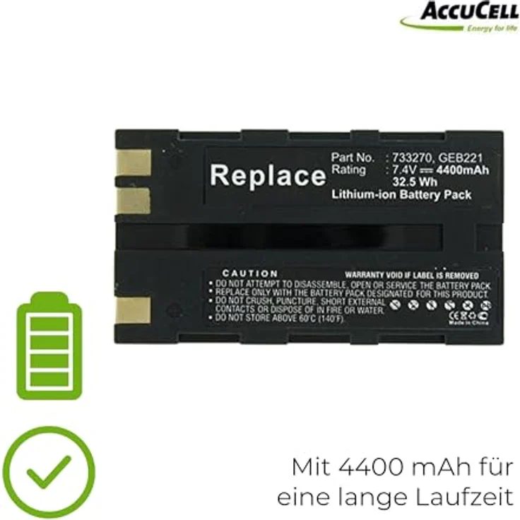 AccuCell Akku kompatibel mit Leica 733270 GBE221, GEB221, Kamera-Akku für optimale Leistung – Bild 4