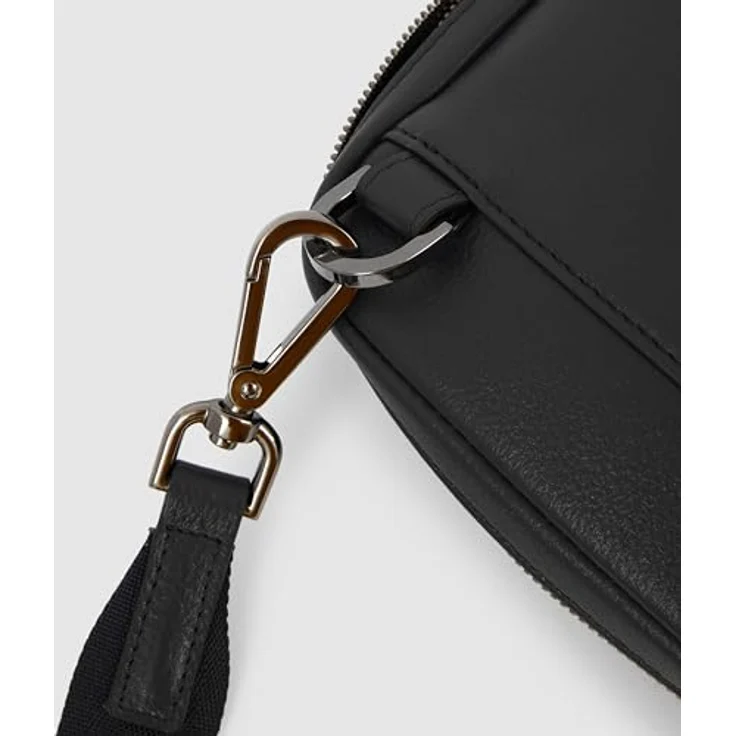 PIQUADRO Modus Umhängetasche Leder 17 cm, Schwarz, Einheitsgröße, Designer-Metallfinish, Vollnarbiges Kalbsleder – Bild 4