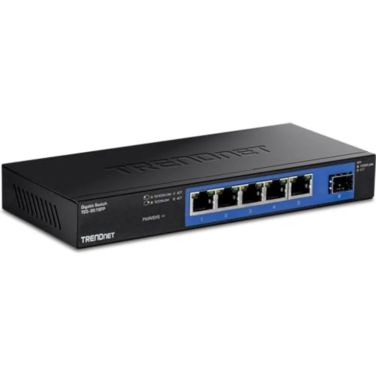 TRENDnet 4-Port Gigabit Switch mit SFP-Slot, 10 Gbps Schaltkapazität, Lüfterloses Design, Metall Gehäuse, Magnetische Befestigung, TEG-S51SFP – Bild 2