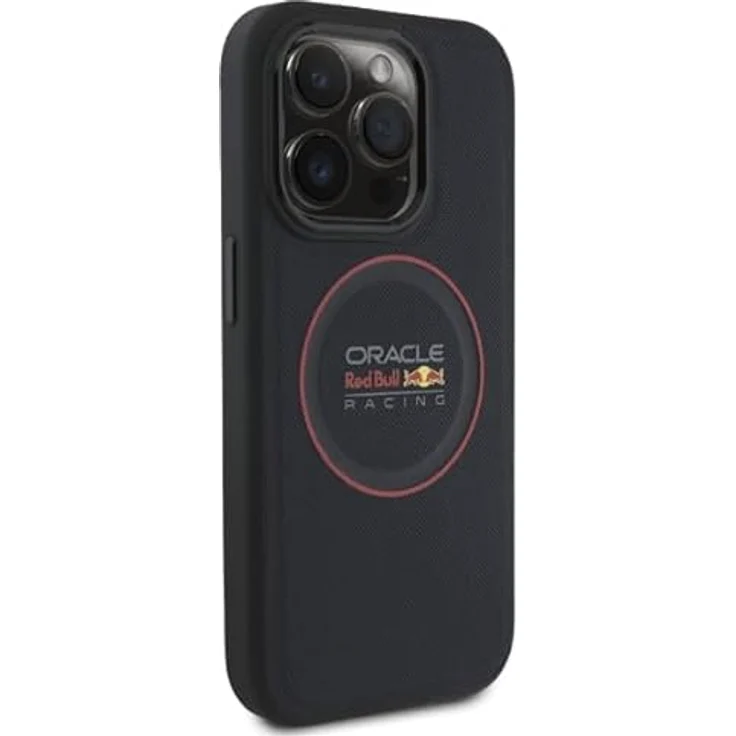 Red Bull RBHMP14L24PUILVR iPhone 14 Pro 6.1" Hardcase aus ökologischen Leder in Navy Blau mit MagSafe und rotem Ring – Bild 4