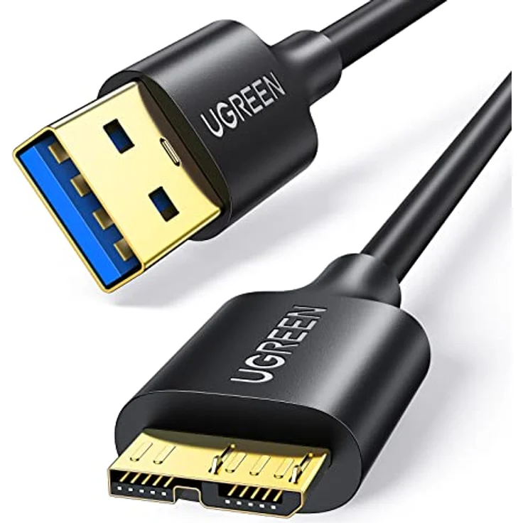 UGREEN Micro USB 3.0 Datenkabel 5Gbps Festplattenkabel für Externe Festplatten Western Digital My Passport, Toshiba Canvio Basics, Maxtor usw.(1m) – Bild 1