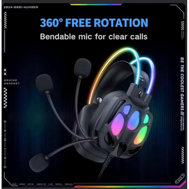 Onikuma X89, kabelgebundenes Gaming Headset mit überragendem Sound, Schwarz – Bild 7