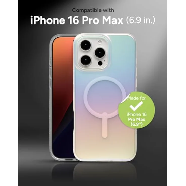 ZAGG Milan Snap, Graphen-verstärkte Hülle für iPhone 16 Pro Max [6.9-Inch], MagSafe-kompatibel, Stoßfest, Irisierend – Bild 2