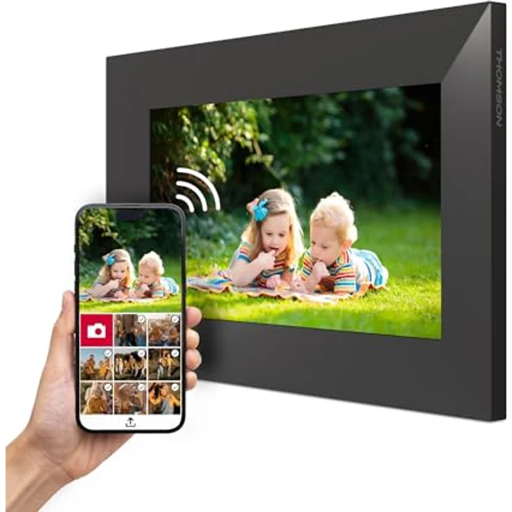 Thomson 7" Smart Photo Frame, digitaler Bilderrahmen, Schwarz, mit WLAN-Funktion und intuitivem Touchscreen – Bild 1