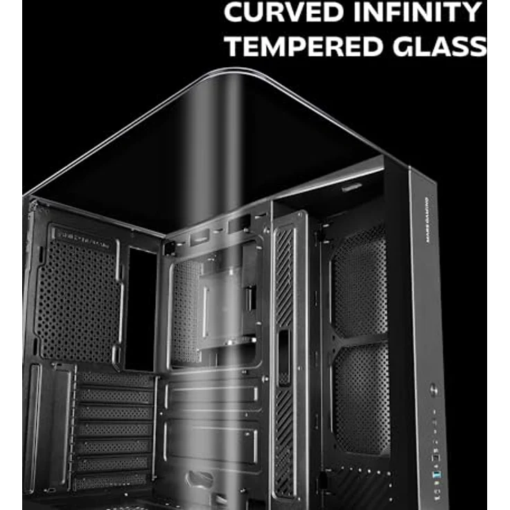 Mars Gaming MC INFINIOLITE ATX-Gehäuse, gehärtetes Glas mit doppelter Glaskammer, schwarz – Bild 2