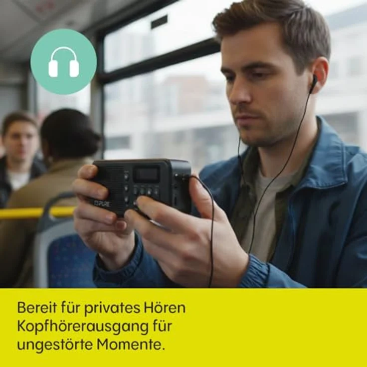 Pure Elan Move, Tragbares Digitalradio DAB+ & FM mit Bluetooth 5.3, Akku bis 16 Std, LCD-Display – Schwarz – Bild 8