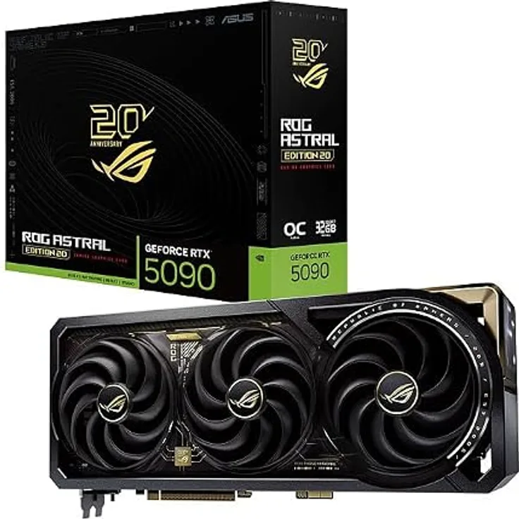 ASUS GeForce RTX 5090 ROG Astral 20th Edition, 32GB GDDR7 RAM, gebogenes AMOLED-Display, PCIe 5.0, limitierte Auflage