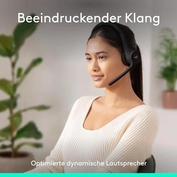 Logitech Zone 300 Wireless Bluetooth Headset mit Mikrofon und Geräuschunterdrückung - Schwarz – Bild 3