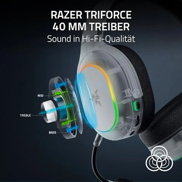 Razer Barracuda X Chroma, Kabelloses Gaming Headset mit RGB-Beleuchtung, Weiss – Bild 5