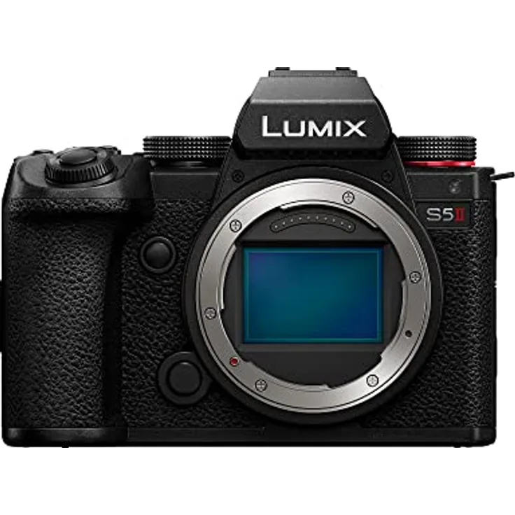 Panasonic LUMIX DC-S5 II Spiegellose Vollformat Kamera 4K 60p und 6K 30p, Flip-Screen, WLAN, Hybrid-Phasen-AF mit 779 Messfeldern, Active is, nur Gehäuse, Schwarz