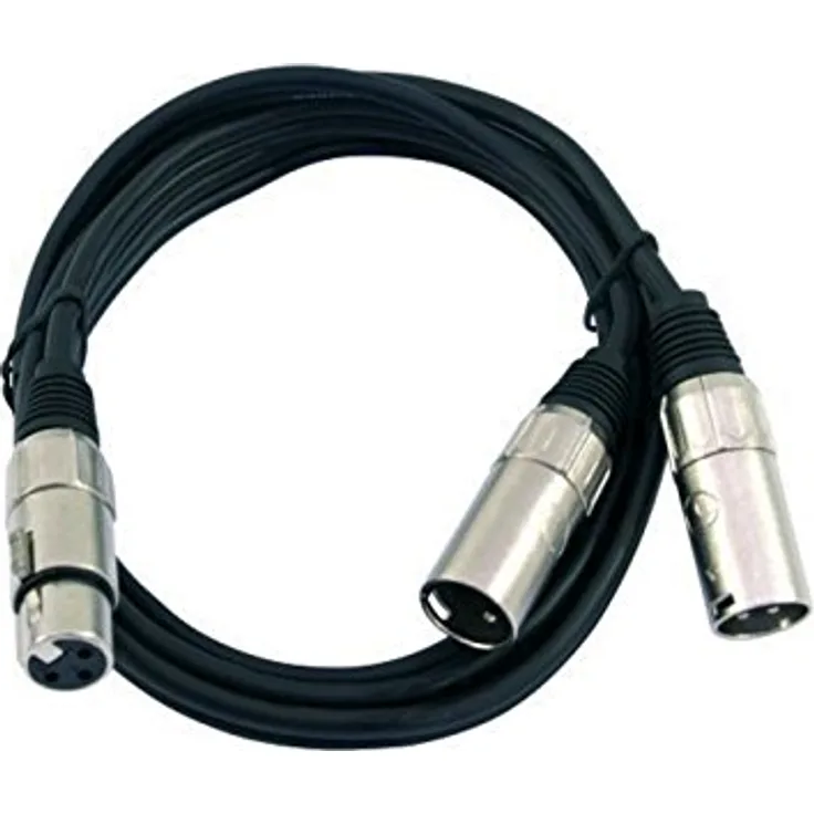 MUSIC STORE Splitkabel 2x XLR m - 1x XLR f Adapterkabel, 1,5 m