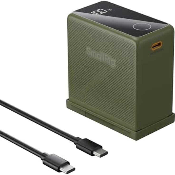 SMALLRIG NP-F970 10500mAh Replacement Battery, PD 36W USB-C 3,5 Stunden Schnellladung, OLED-Bildschirm, Grün – Bild 1