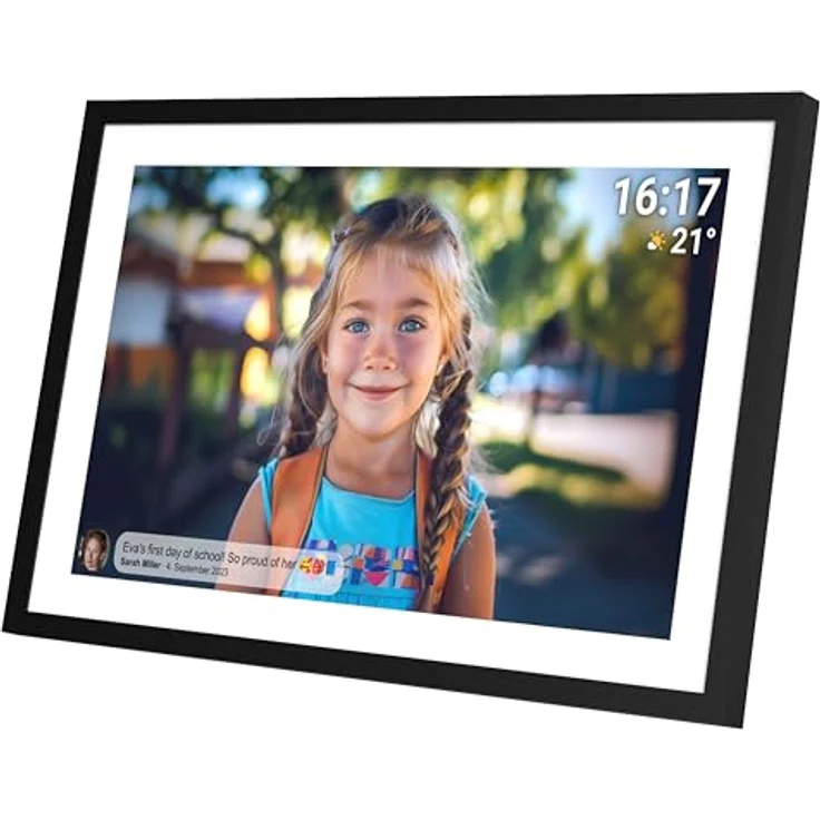 Denver Frameo PFF-1516, Digitaler Bilderrahmen mit 15,6" Touchscreen und 1920 x 1080 Pixel Auflösung, Schwarz, 16 GB Speicher, Frameo-App zur Bilderübertragung – Bild 2