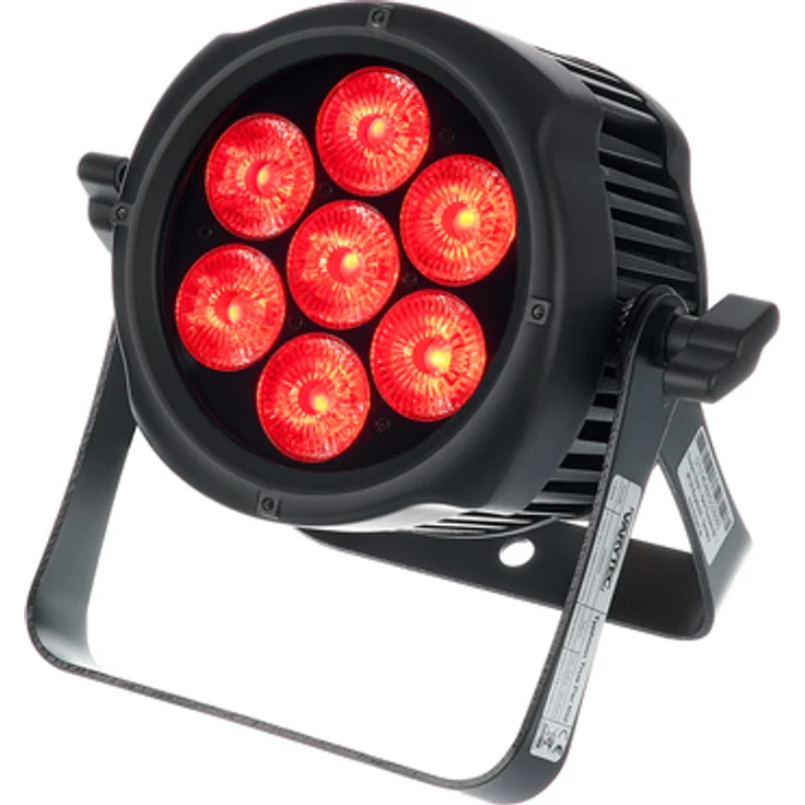 Varytec Typhoon True Par Kid 7x10 IP65, professioneller Outdoor Flat Par mit 7x10W RGBWA UV LEDs, schwarzes Aluminiumgehäuse