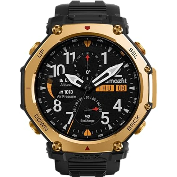 Amazfit T-Rex 3 Pro Outdoor Smartwatch 48mm, Saphir-AMOLED-Display, Titan-Lünette, Dualband-GPS, 180+ Sportmodi, 25 Tage Akku, integrierte Taschenlampe, 10 ATM wasserdicht – Bild 2