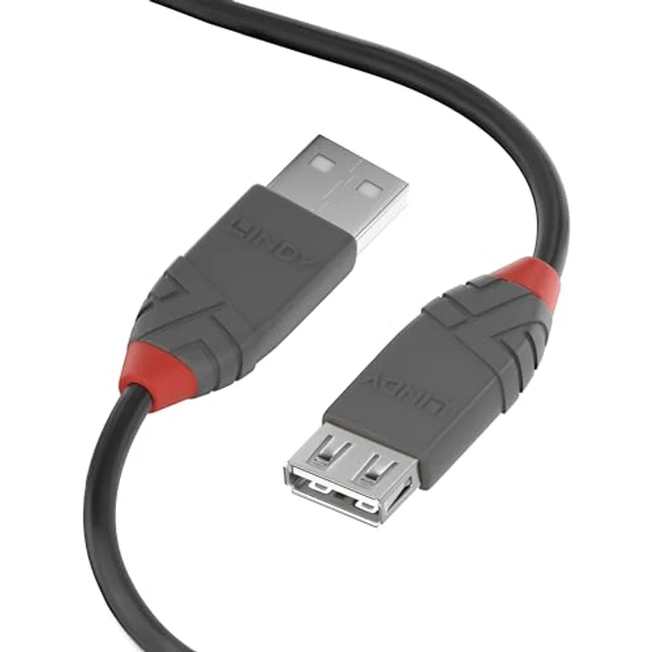 LINDY 36701 0.5m USB 2.0 Typ A Verlängerungskabel, Anthra Line Anthrazit – Bild 2
