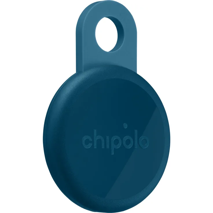 Chipolo LOOP, Wiederaufladbarer Tracker mit Apple & Google Find My Kompatibilität, Lauter Alarmton und flexibler Silikonschlaufe, Blau