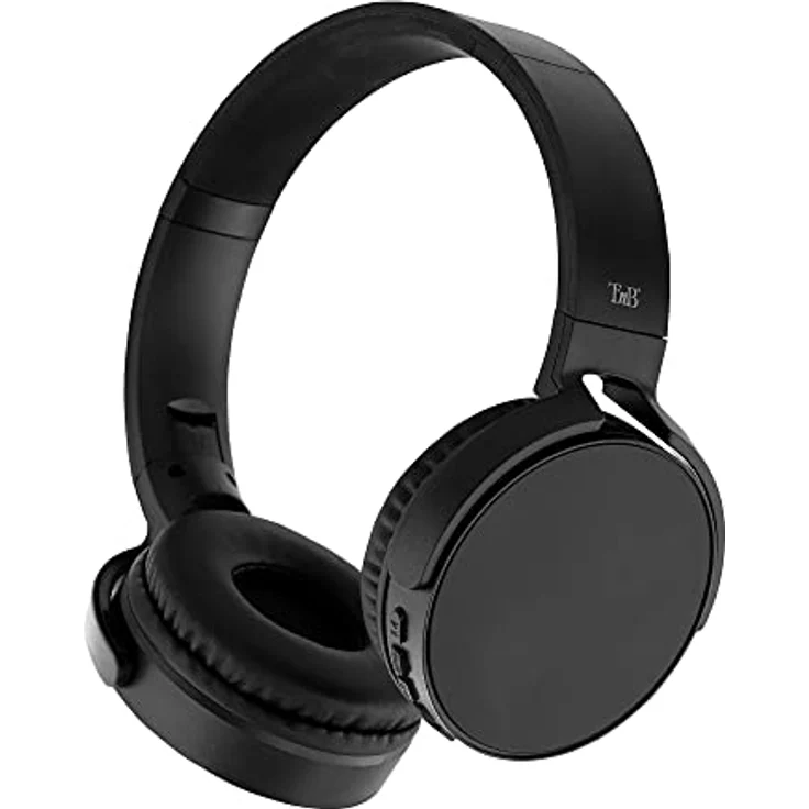 T'nB Kabellose Bluetooth 5.0-Kopfhörer, 8 Stunden Hörzeit, verstellbar, integriertes Mikrofon, Schwarz – Bild 1