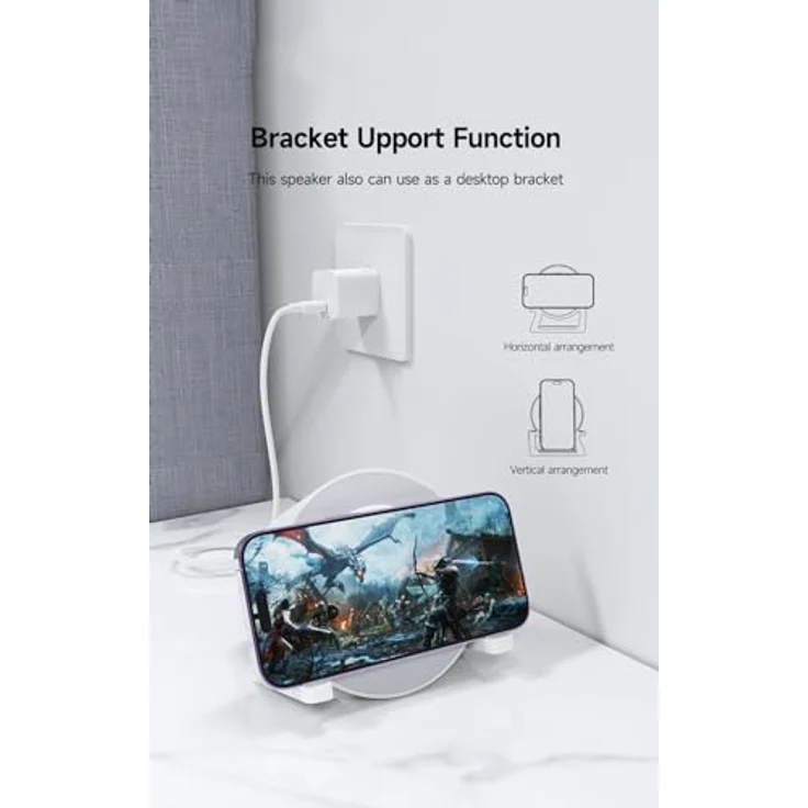 Devia Bluetooth-Lautsprecher I-M3 mit induktivem 15-W-Ladegerät und Licht, weiß – Bild 6