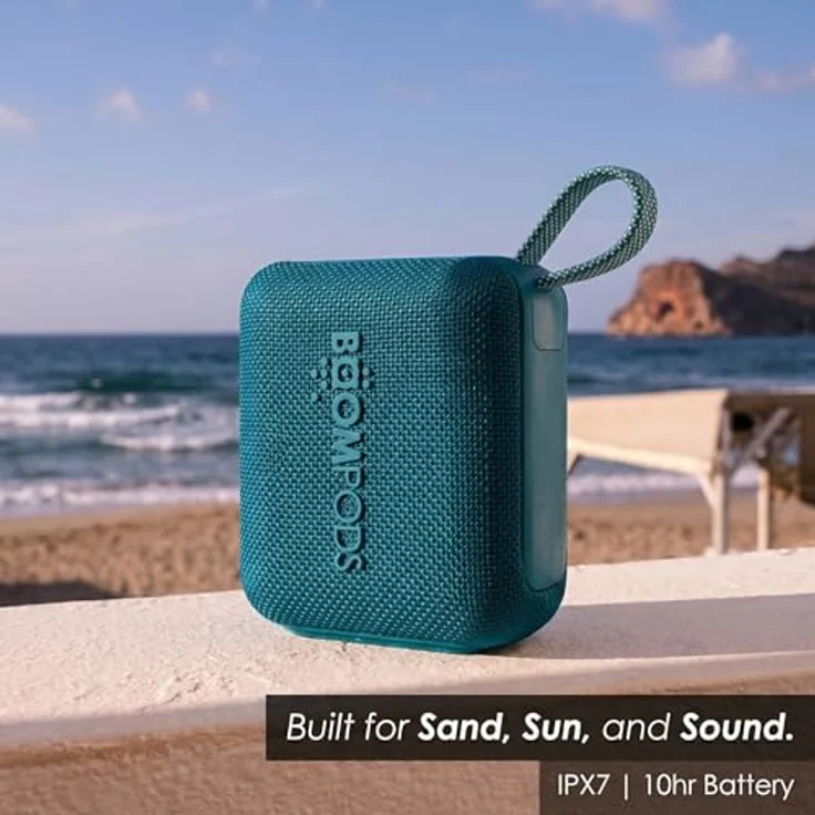 Boompods Beachboom Mini Black, Bluetooth Lautsprecher mit IPX7 Wasserfestigkeit, Selbstaufnahme-Taste und Dual-Pairing, Schwarz – Bild 5