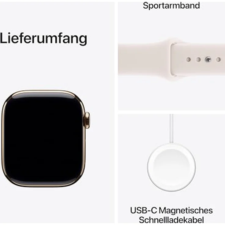 Apple Watch Series 11 Cellular, 42 mm, Titangehäuse Gold, Sportarmband Blassrosa - S/M – Bild 7