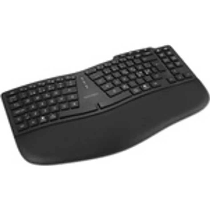 Kensington Pro Fit Ergo KB675 EQ TKL, Ergonomische Tenkeyless Tastatur, USB + RF Wireless + Bluetooth, Membran Key Switch, QWERTY, Schwarz