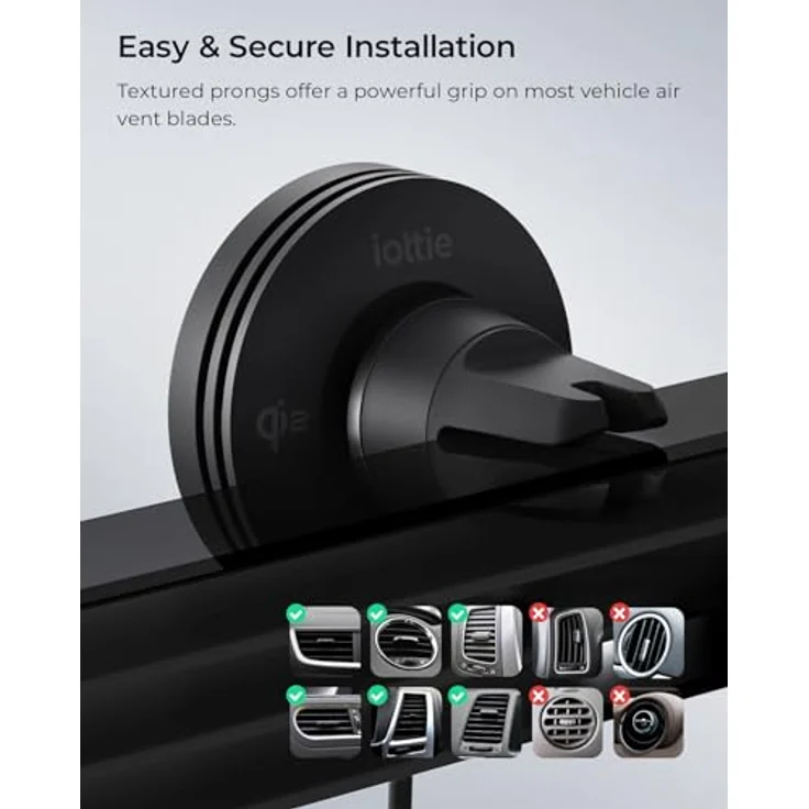 iOttie Velox Mini Qi2, Smartphone Halterung mit starkem Magnet und 15W kabellosem Laden, schwarz – Bild 4
