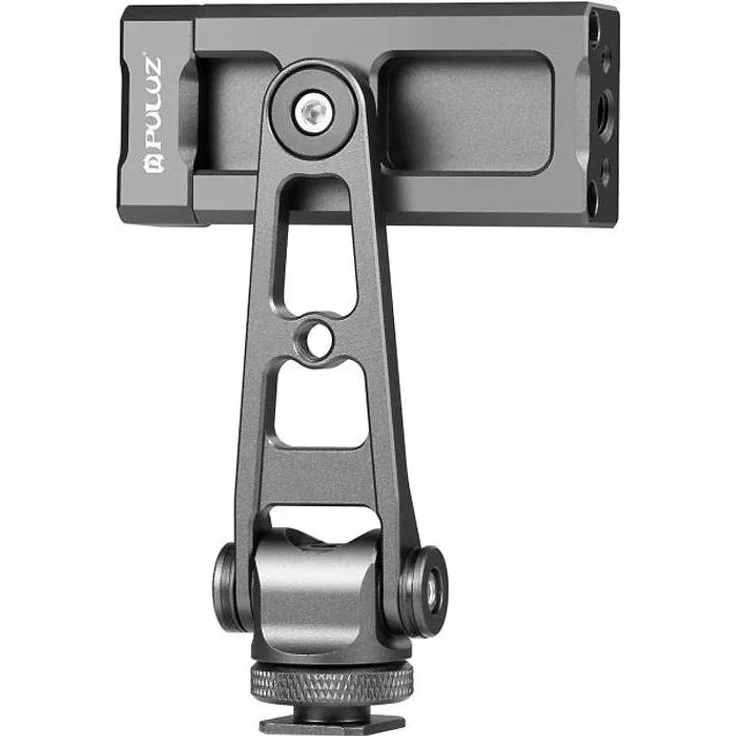 Puluz Rotation Cold Shoe Phone Clamp Holder, 360° drehbar, universelle 1/4-Halterung, schwarz