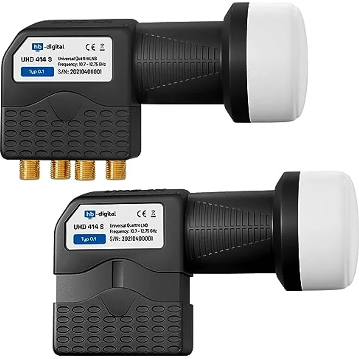 HB-DIGITAL Quattro LNB, Satelliten LNC Kopf für Multischalter, LTE Protected, Full HD 3D 4K UHD, vergoldete Kontakte, wetterfest, Schwarz – Bild 3
