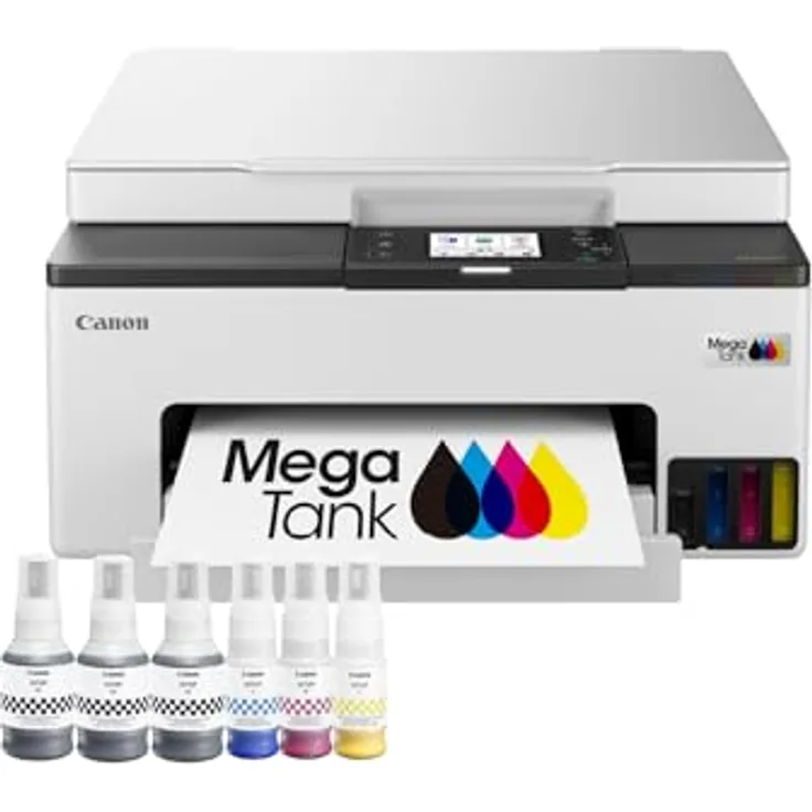 Canon MAXIFY GX1051, 3-in-1 Multifunktionsdrucker mit MegaTank, WLAN, Duplexdruck, 250 Blatt Kassette, inkl. 6 Tintenflaschen
