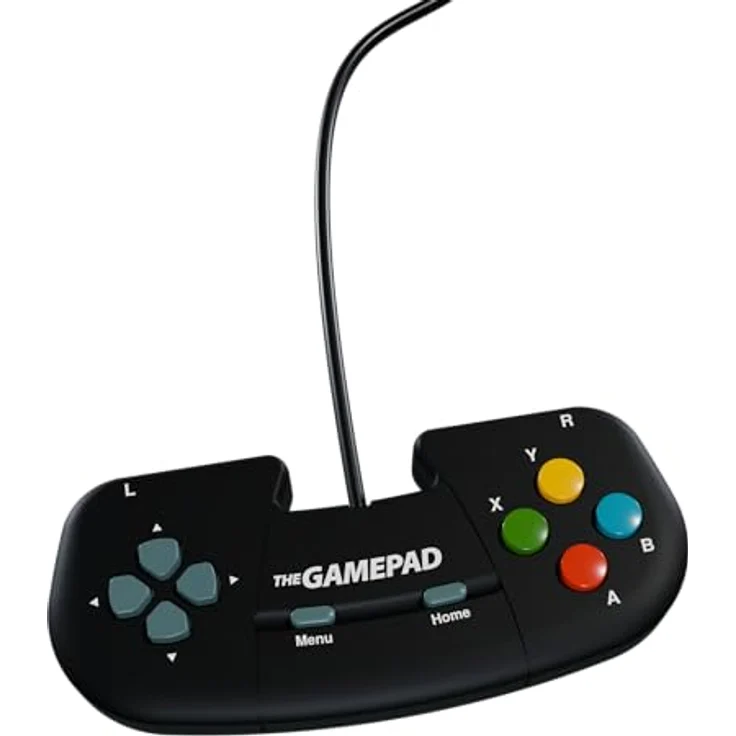PLAION Retro Games THEGAMEPAD, Ergonomisches schwarzes USB Gamepad mit 8 Tasten für PC, THEC64 Mini & A500 Mini – Bild 3