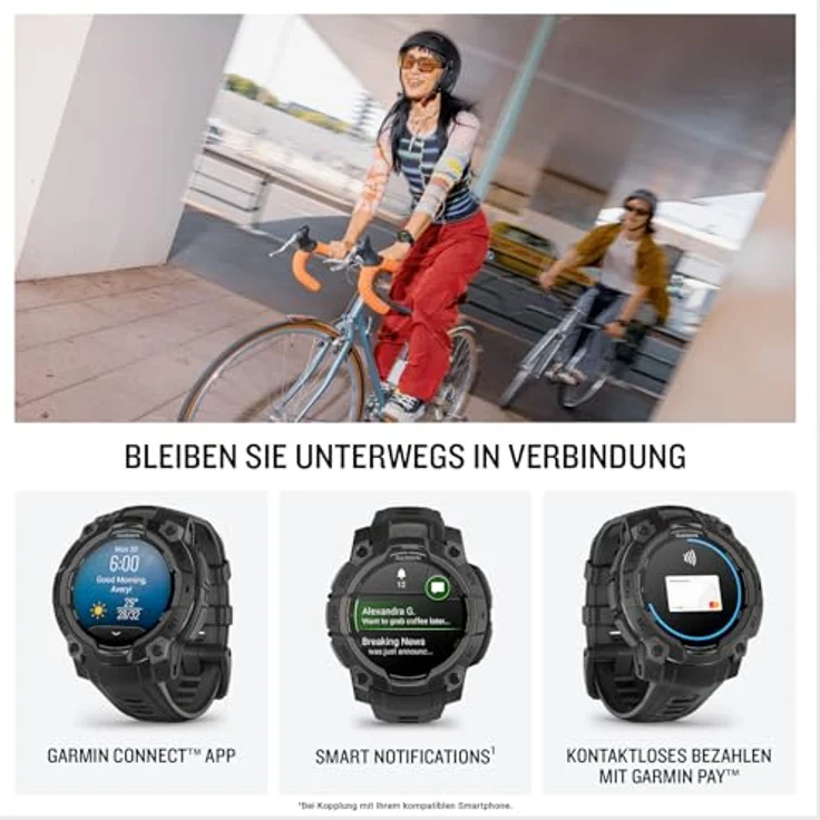 Garmin Instinct 3 45mm AMOLED, GPS-Smartwatch mit LED-Taschenlampe, für Outdoor und Laufen, grau – Bild 4