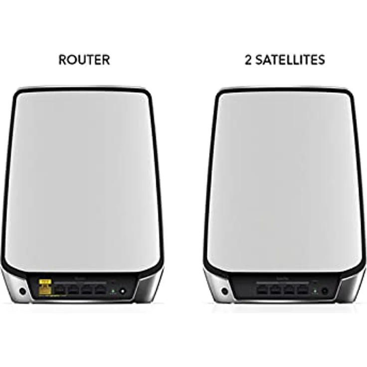 Netgear Orbi RBK853 WiFi 6 Mesh-WLAN-System (6.000 MBit-s Geschwindigkeit, Tri-Band 3er Set mit Mesh-Router + 2x Mesh-Satellit-Repeater, bis zu 525 m² Abdeckung, AX6000 für 60+ Geräte) – Bild 4