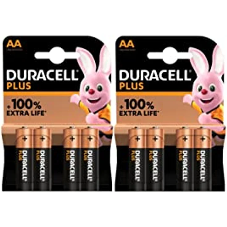 Duracell AA-Plus Alkaline Batterien (2 Blisterpackungen mit je 4 Batterien), langlebige AA-Batterien – Bild 1