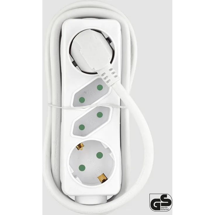 HEITECH 04003486 Steckdosenleiste 250 V 4-Wege ohne Schalter in Weiß - Preisvergleich