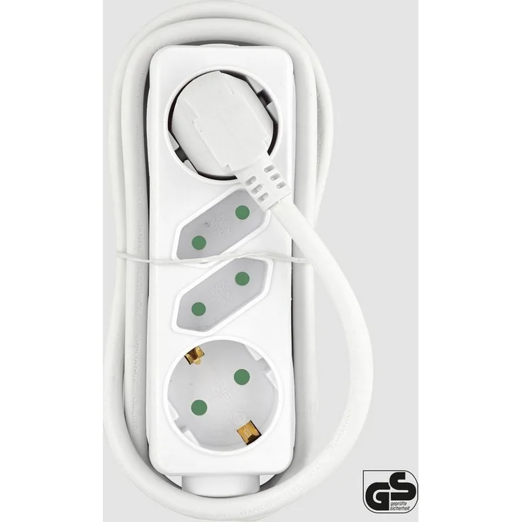 HEITECH 04003486 Steckdosenleiste 250 V 4-Wege ohne Schalter in Weiß - Preisvergleich