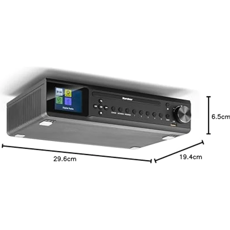 Karcher RA 2060D-B Unterbauradio mit CD-Player, DAB+ - UKW-Radio (je 30 Senderspeicher), USB zur MP3-Wiedergaber & Bluetooth - Wecker (Dual-Alarm) - Countdown-Timer - Fernbedienung – Bild 7
