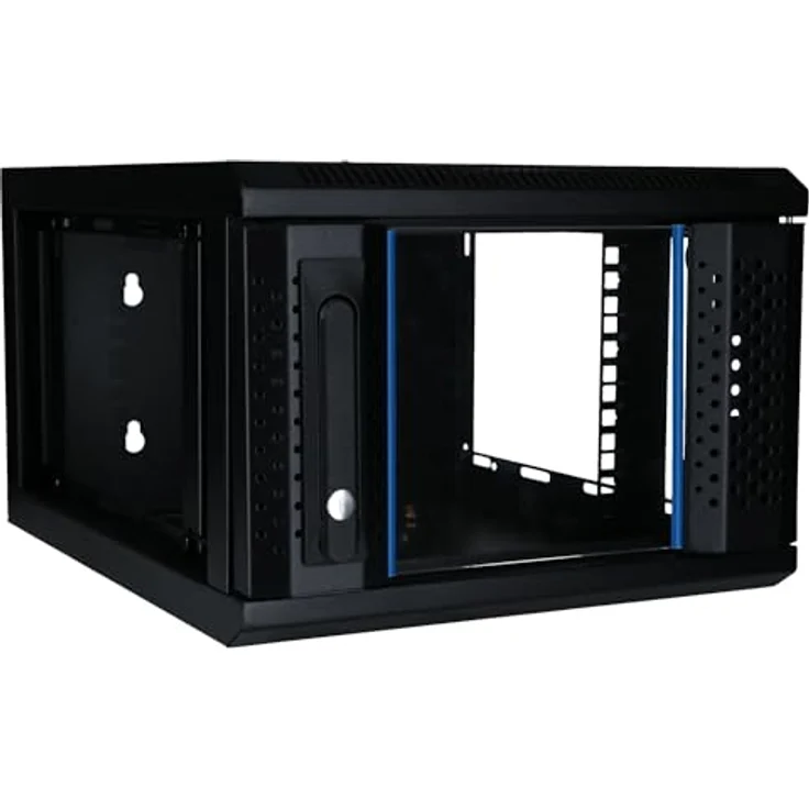 DSIT Serverschrank 4 HE, 10” Glastür, Wandmontage, (BxTxH) 370x450x264mm, Schwarz – Bild 3