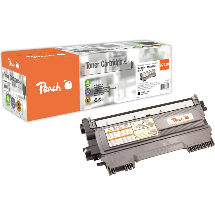 Peach Toner TN-2220 (BK), wiederaufbereitetes Modultoner für langfristige Qualität ohne Verlust
