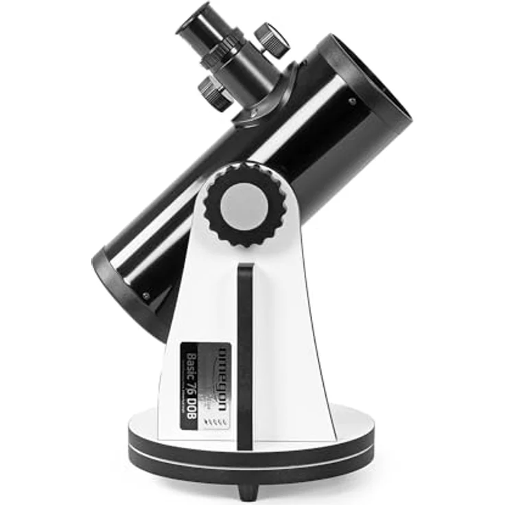 Omegon Dobson Teleskop N 76/300 DOB, Newtonteleskop mit 76 mm Öffnung, intuitiver Dobson Montierung, inklusive 4 Okulare und Barlowlinse, 1,6 kg, 40 cm hoch – Bild 8
