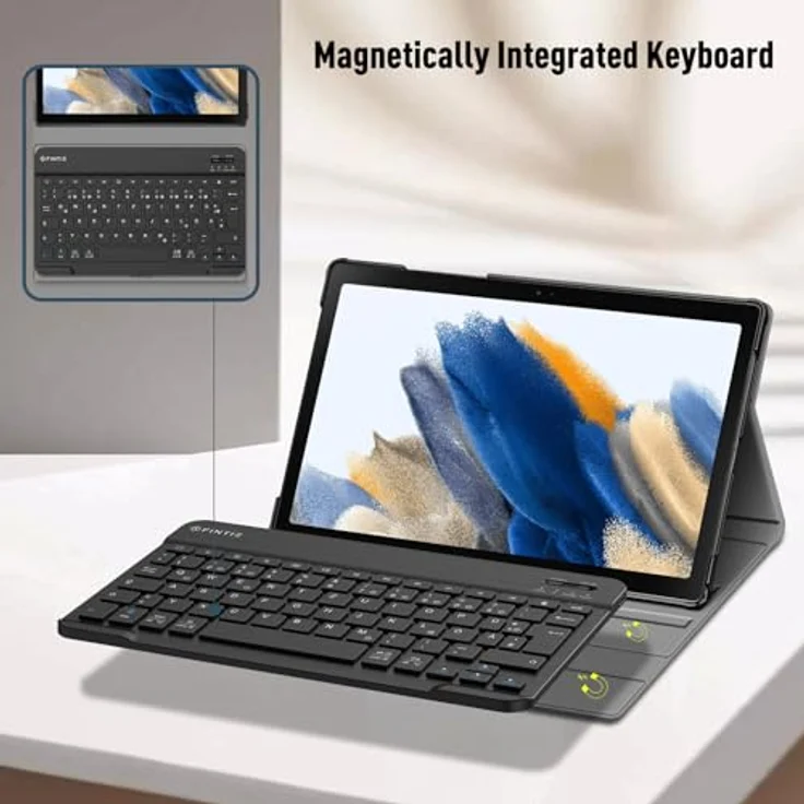 Fintie Tastatur Hülle für Samsung Galaxy Tab A8 10.5 Zoll 2022/2021 - Magnetisch Abnehmbare Deutsches Layout Tastatur, Schwarz – Bild 4