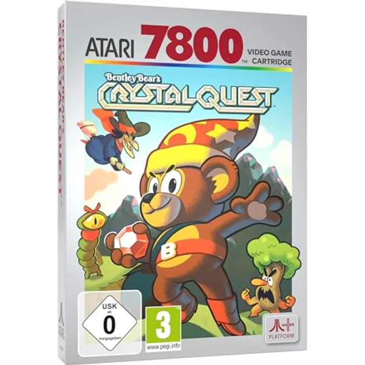 Atari Bentley Bear's Crystal Quest (Atari 7800+) Cartridge, PC-Games - Kristalle des Lebens zurückholen in verschiedenen Reichen – Bild 1