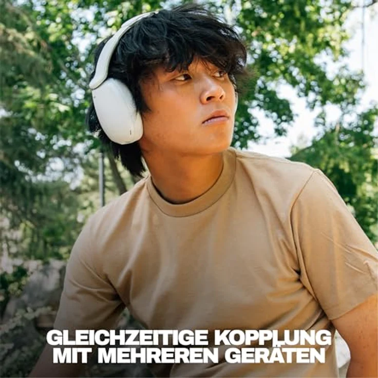 Skullcandy Hesh 360 Wireless Over-Ear Bluetooth Kopfhörer, bis zu 100 Stunden Akkulaufzeit, Noise Isolating, flach zusammenklappbares Design, Mikrofon für iPhone und Android - Bone – Bild 4