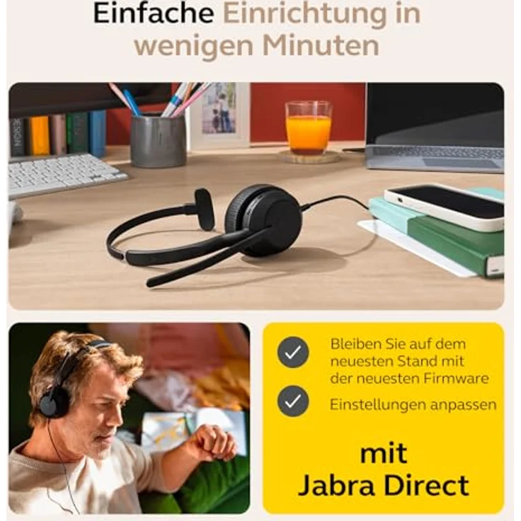 Jabra Evolve2 50, USB-A/USB-C schnurgebundenes Mono Headset mit aktiver Geräuschunterdrückung, zertifiziert für Microsoft Teams – Bild 6