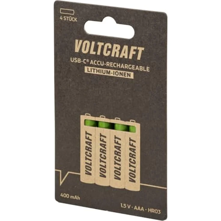 VOLTCRAFT VC-AAA400USB USB-C® Akku Micro (AAA) aufladbar über USB-C® Li-Ion 1.5 V 400 mAh – Bild 4