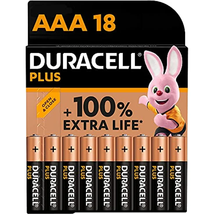 Duracell Plus AAA Micro Alkaline-Batterien, 1.5V LR03 MN2400, 18er-Pack  – Bild 1
